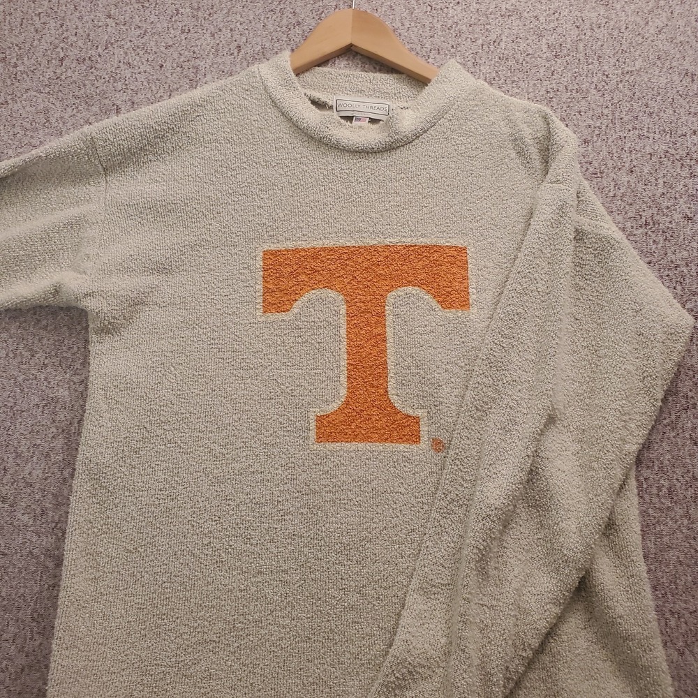 Tennessee Vols Woolly Threads Sweater Mens Large Gray Power T Pullover Crew Neck